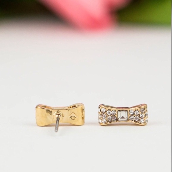 Kate Spade Gold Crystal Ready Set Bow Earrings - Picture 4 of 5